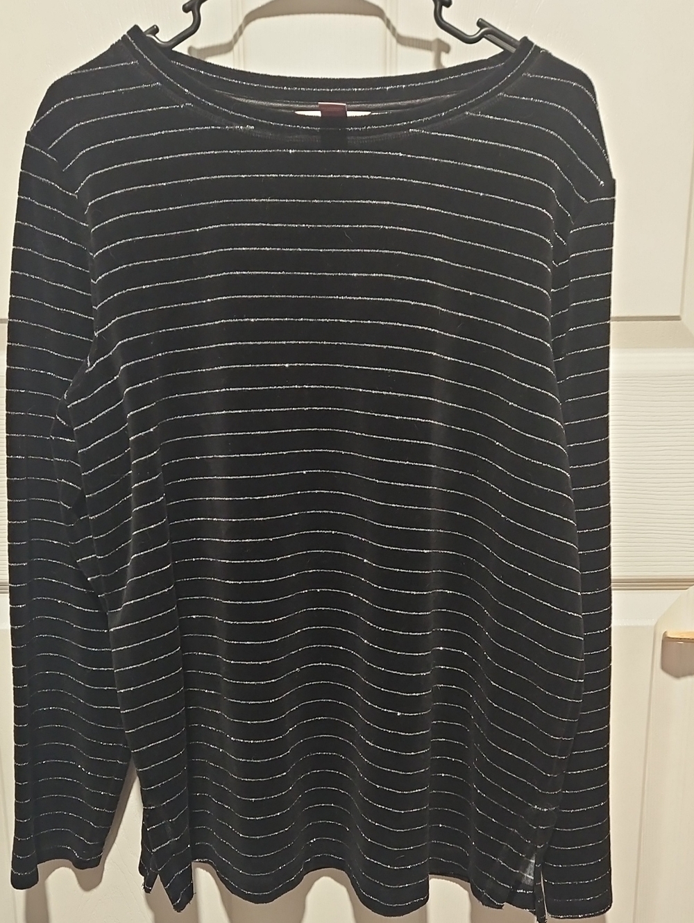 Black Striped Long-Sleeve Top